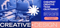 a banner with the words create creative design